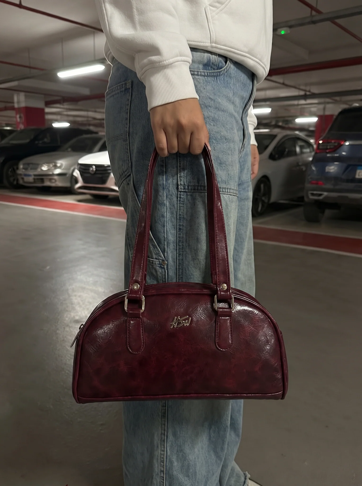 BOWLER BAG BURGUNDY - Image 4