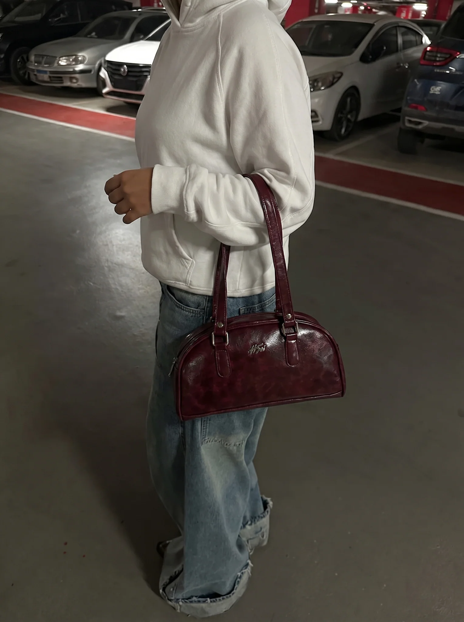BOWLER BAG BURGUNDY - Image 5