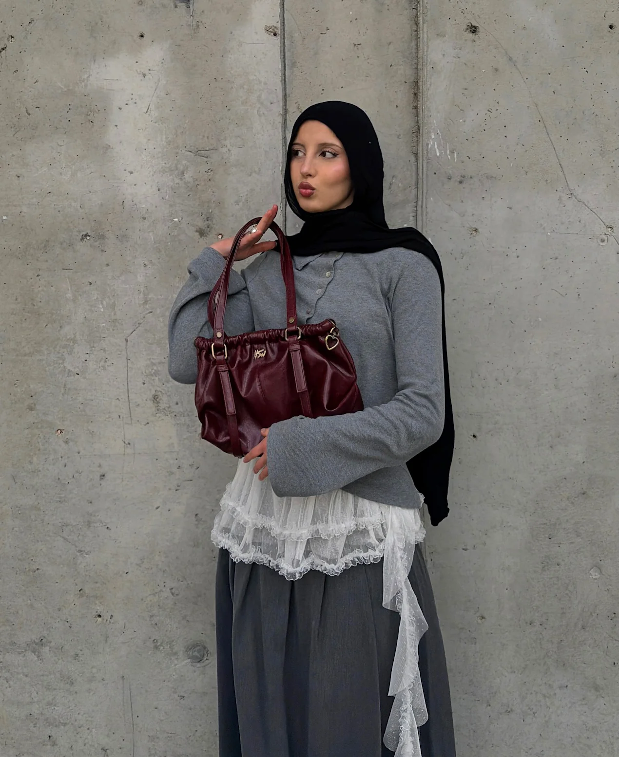 MISS MESS BAG BURGUNDY - Image 6