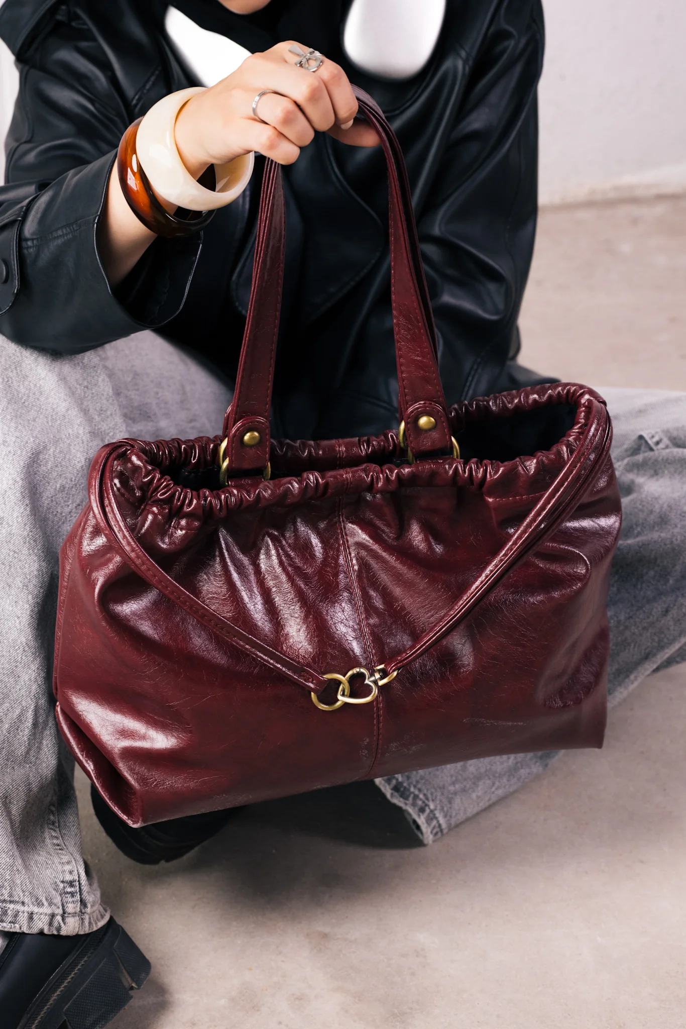SCRUNCH BAG BURGUNDY - Image 7